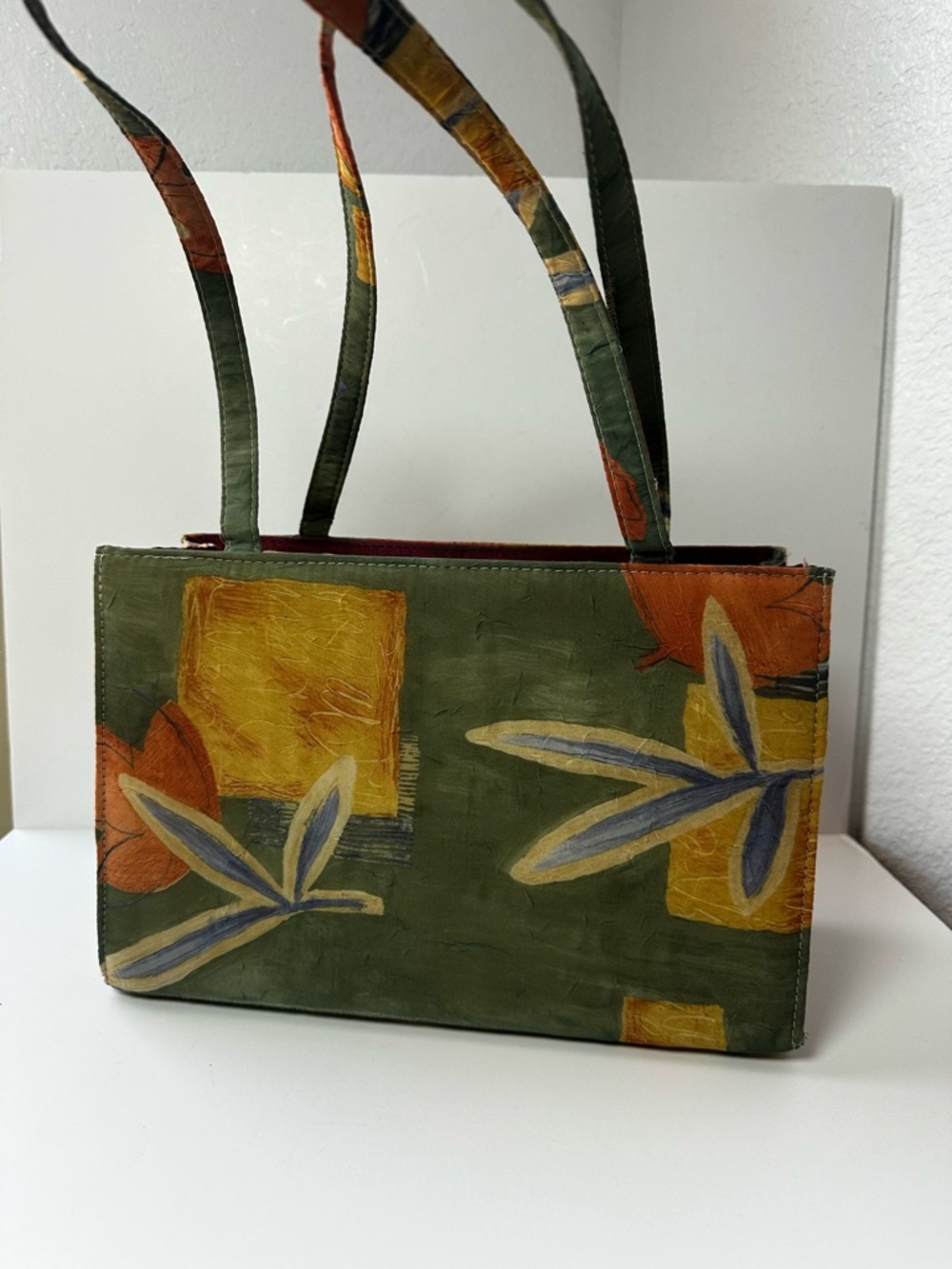 kate spade Green Orange Yellow Floral Watercolor Style Print Tote - Picture 8 of 11